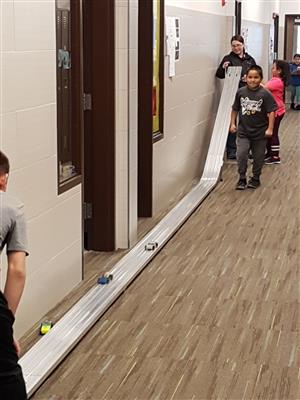 Practicing for pinewood derby  