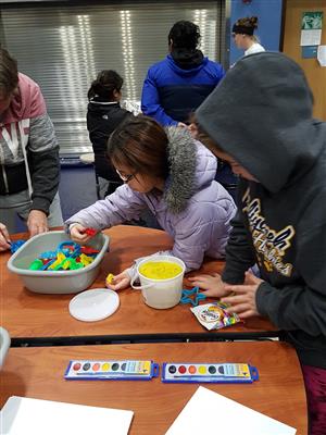 Girls playing with Play Dough  